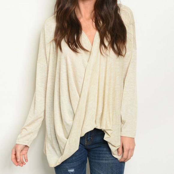 OATMEAL KNIT TOP - Picture 1 of 6